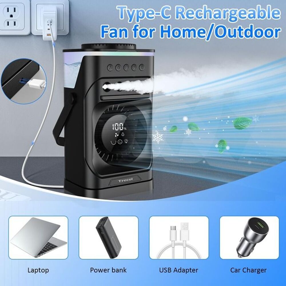 New Portable Air Conditioner Fan, 900ML Misting Fan with 3 Cool Mist Levels - Picture 8 of 10